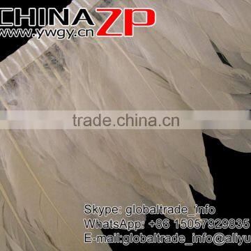 ZPDECOR No.1Feather Supplier in China Goose Feather Size 15-20 cm Beige Feather Trimming Fringe photo-4