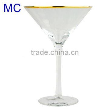 Gold rimmed martini glass