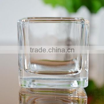 Wholesale mini square glass candle holder