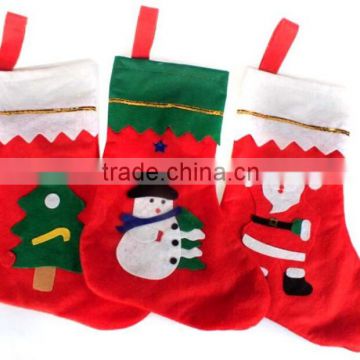 Hot sale gold sticker christmas socks/stockings, christmas decoration, non-woven fabrics socks