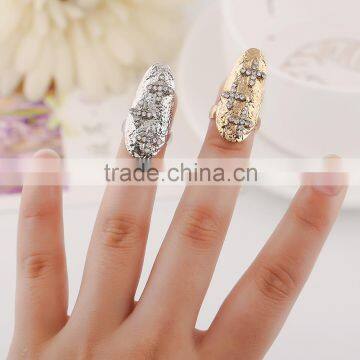 Fashion women gold finger nail ring