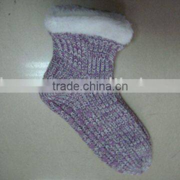 GOOD QUALTITY FLOOR SOCKS WITH PINK WOOLEN SOCKS