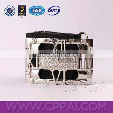 Elegant factories braided wire belt with clock design alloy buckles for men
