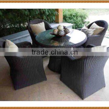 5PCS Round Table Rattan Dining Set Round Rattan Weaving