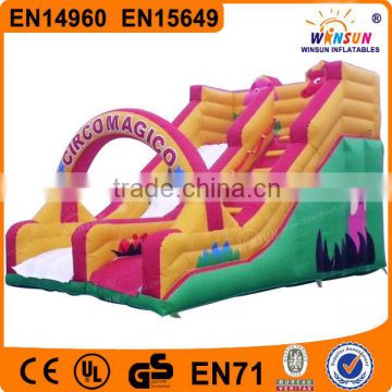 Lovely kids toys outdoor CE inflatable cartoon slide