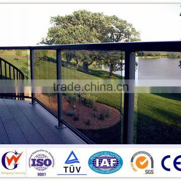 Steel frame interior glass railing