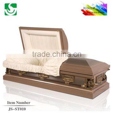 velvet lining 18/20 ga steel metal casket used for funeral