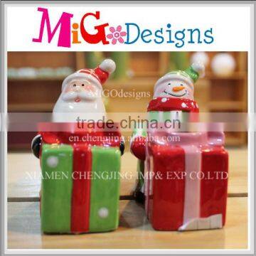 New Style Ceramic Christmas snowman candle holder