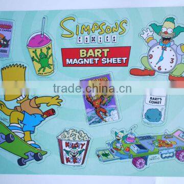 promotion cartoon paper fridge magnet sheet