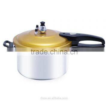 Aluminum pressure cooker with anodized colorful lid