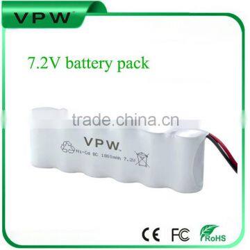 Hot product! Good quality 7.2v 300mah ni-cd battery pack /sc 1800mah 7.2v rechargeable battery