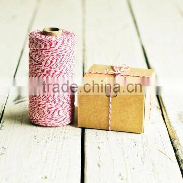 240 yards spool Baker's Twine in Gray Stripes - 240 Yards - Red Pink White String Cord Ribbon Gift Wrapping Packaging