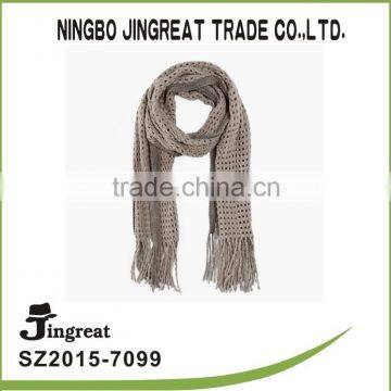 gray fashionable The hollow out knitting patterns infinity winter scarf