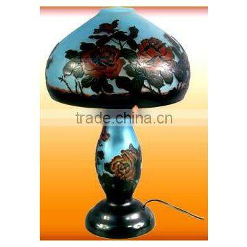 BLUE antique cut glass lamps