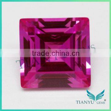 Wuzhou cz supplier zircon 5# Square-shape synthetic corundum ruby price per carat