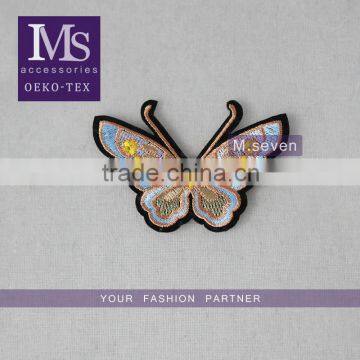 hot design colorful small butterfly valve appliques knitting patch accessories embroidery