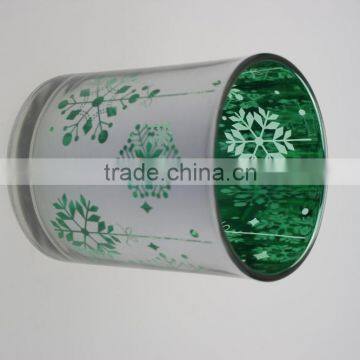 Christmas Day Glass Candle Holders /laser Print Glass Bottle