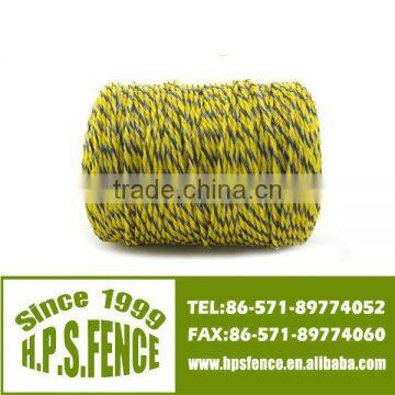 (Chian manufacture) High quality and good conductivity PE UV resistance electric fence PE poly rope for fence electric 3mm