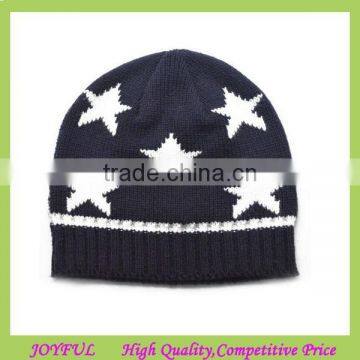 Star shape knitted baby winter hat