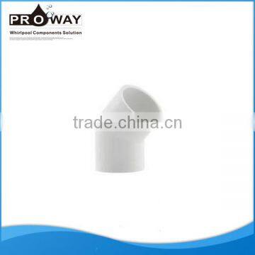 45 Degree elbow hose connector for bathtub white PVC plastic Hydraulic hose fittings