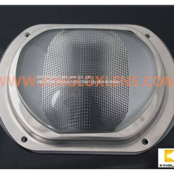 107mm 115*60 degree anti-glare optical led street light glass lens KL-SL107-87-E