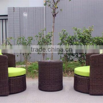 Cylindrical design rattan coffee table set