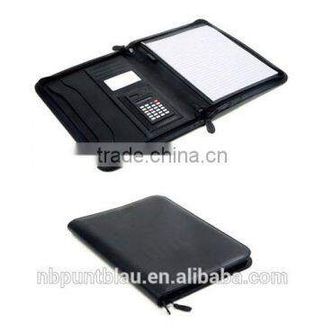 PU document folder briefcase with calculator