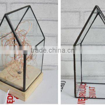 Creative DIY House Design Fireworks Silver Flower Glass House Atmosphere Night Light, Decorative Table Bedroom Warm Night Light photo-5