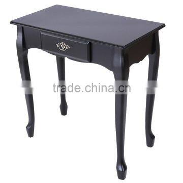 Black French Style Dressing Table With Oval Mirror photo-4
