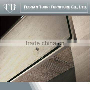Modern Nature Travertine Marble Living Room Side Table With Glass Top photo-6