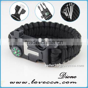 Paracord Bracelet Survival Gear Kit With Embedded Compass, Fire Starter, Emergency Knife & Whistle Survival Bracelet photo-3