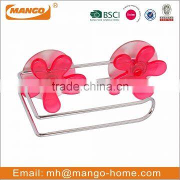 Flower Decorative Suction Chrome Plating Wire Bathroom Metal Hook photo-4
