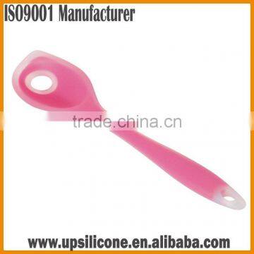 non-stick silicone slotted spoon with nylon /plastic/stainless steel handle