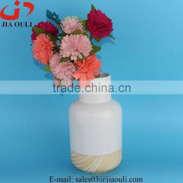 NEW Design Wood Grain White Ceramic Vase photo-4