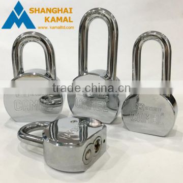 Solid Chromed hardened steel shackle stainless steel padlock With Removable and rekeyable cylinder