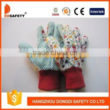 DDSAFETY Green Dots On Palm Flower Design Women's Garden Gloves