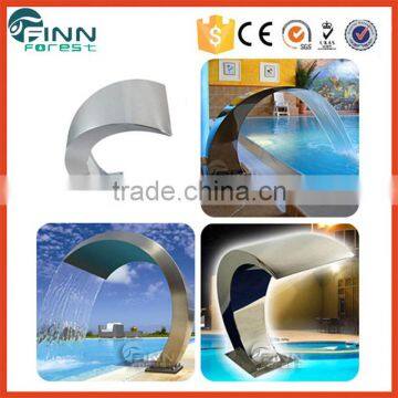 Pool Fountain Spa Stainless Pool Lion Head Colorful Stone Wall Waterfall Fountain photo-4