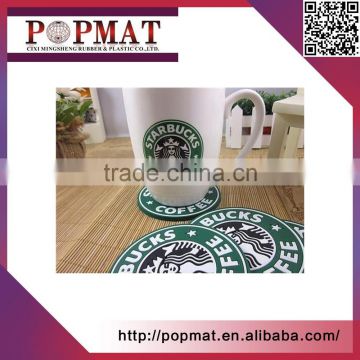 2016 logo printed custom round eco friendly rubber coaster