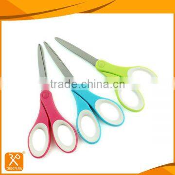 Soft grip handle colorful stainless steel stationery scissors