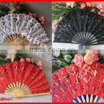 Beatutiful and colorful wedding folding lace fan