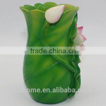 Resin Pencil Holder,artificial pen container with customized flowers or figures for desktop decor