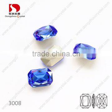 Sapphire DONGZHOU long pointy octagon K9 crystal fancy stone 3008