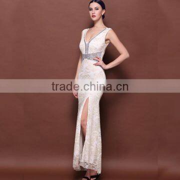 Small Quatity Ladies High Quality Fashion Sleeveless Evening Dress With Beaded photo-2
