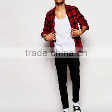 2017 Competitive New Design Custom Manufacture White Color Gym Wear Comfortable 100% Cotton Fashion Running Men's Tank Vest photo-4
