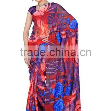 Indian Women Choice Printed Saree With Blouse Material photo-3