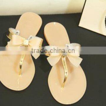 HFR-YS13 2017 Crystal Plastic Shoes Flip-flops Rhinestone Bow Sandals Shoes photo-2