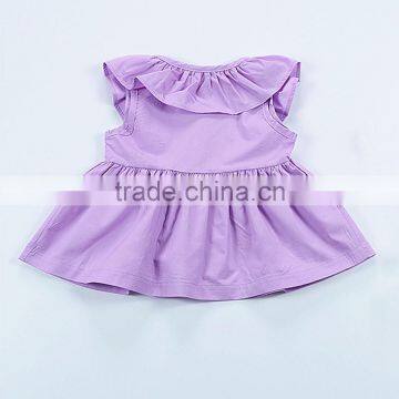 2017 New Design Hot Sale Summer Dress Wholesale Purple Cotton Clothing Boutique Custom Kids Baby 3-5 Year Old Girl Dress photo-5