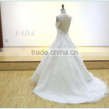 Backless Embroidery Lace Sweetheart Wedding Dress Bridal photo-3