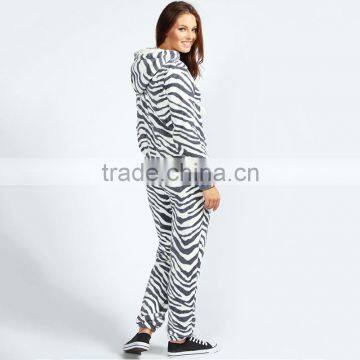 Wholesale Factory Price Zebra Stripes Couple Casual Adult Polyester Onesie photo-2