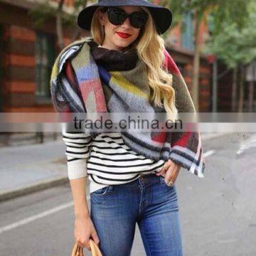 British Wind Spring Model Women Scarf Joint Colors Imitated Cashmere Material 135*145cm Female Cappa photo-4